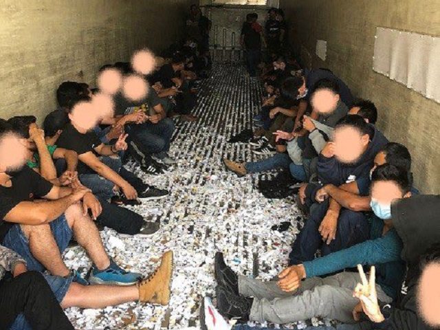 120 Migrants found in tractor-trailer abandoned by human smugglers. (Photo: U.S. Border Patrol/Laredo Sector)