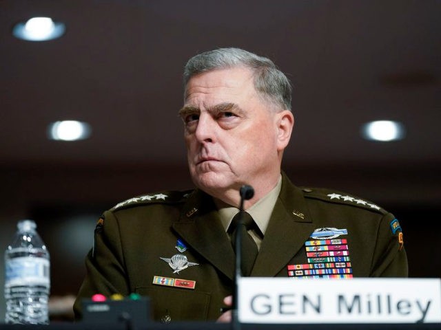 Chairman of the Joint Chiefs of Staff Gen. Mark Milley listens to a Senator's question during a Senate Armed Services Committee hearing on the conclusion of military operations in Afghanistan and plans for future counterterrorism operations, Tuesday, Sept. 28, 2021, on Capitol Hill in Washington. (AP Photo/Patrick Semansky, Pool)