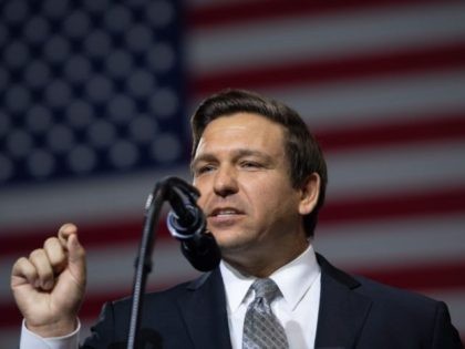 US Representative Ron DeSantis, Republican of Florida, and candidate for Florida Governor, speaks during a rally with US President Donald Trump at Florida State Fairgrounds Expo Hall in Tampa, Florida, on July 31, 2018. (Photo by SAUL LOEB / AFP) (Photo by SAUL LOEB/AFP via Getty Images)