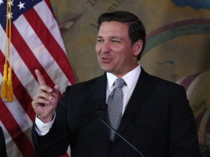 MIAMI, FLORIDA - JANUARY 09: Newly sworn-in Gov. Ron DeSantis attends an event at the Freedom Tower where he named Barbara Lagoa to the Florida Supreme Court on January 09, 2019 in Miami, Florida. Mr. DeSantis was sworn in yesterday as the 46th governor of the state of Florida.(Photo by …