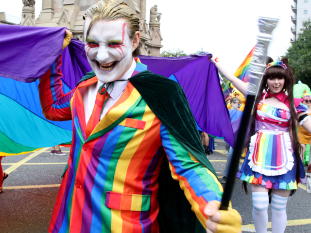 Members of the Lesbian, Gay, Bisexual and Transgender (LGBT) community and supporters take part in the Belfast Pride Parade 2019 in Belfast, Northern Ireland on August 3, 2019. - Northern Ireland's LGBT community take to the streets of Belfast in Pride celebrations buoyed by the promise that same-sex marriage rights …