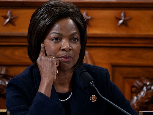 WASHINGTON, DC - NOVEMBER 19: Rep. Val Demings (D-FL) questions former State Department special envoy to Ukraine Kurt Volker and former National Security Council Senior Director for European and Russian Affairs Tim Morrison during testimony before the House Intelligence Committee in the Longworth House Office Building on Capitol Hill November …