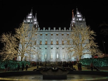 SALT LAKE CITY, UT - DECEMBER 17: The Church of Jesus Christ of Latter-Day Saints, historic Mormon Salt Lake Temple is shown here with Christmas light display on December 17, 2019 in Salt Lake City, Utah. A inside whistle blower has alleged the Mormon Church misled members on how a …