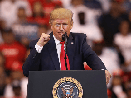 U.S. President Donald Trump speaks during a homecoming campaign rally at the BB&T Center on November 26, 2019 in Sunrise, Florida. President Trump continues to campaign for re-election in the 2020 presidential race. (Photo by Joe Raedle/Getty Images)