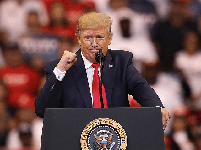 U.S. President Donald Trump speaks during a homecoming campaign rally at the BB&T Center on November 26, 2019 in Sunrise, Florida. President Trump continues to campaign for re-election in the 2020 presidential race. (Photo by Joe Raedle/Getty Images)