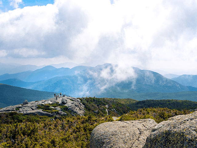 In the Adirondack park stretches Mount Marcy at 5,344 feet. Hikers gather at many point to