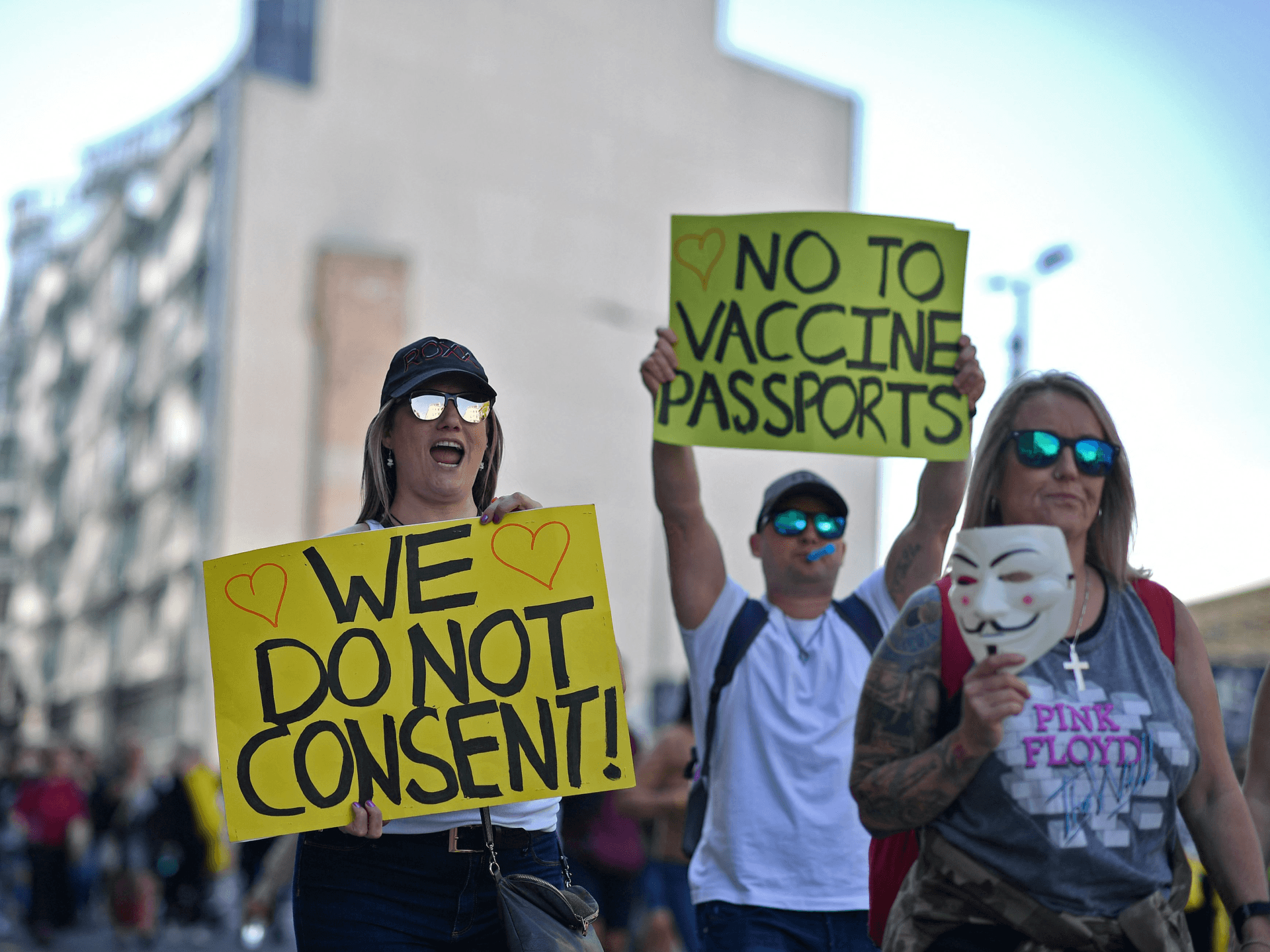 Against this. Italy vaccine Passport protest. ANTIMASK.