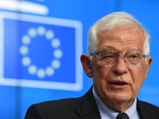 European High Representative of the Union for Foreign Affairs Josep Borrell addresses a joint press conference after a Foreign Affairs Council meeting at the EU headquarters in Brussels on July 12, 2021. (Photo by JOHN THYS / AFP) (Photo by JOHN THYS/AFP via Getty Images)