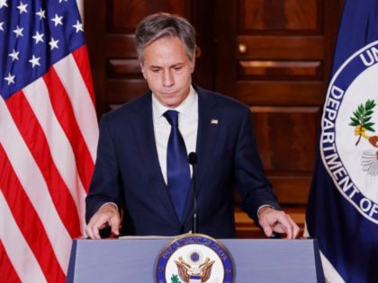 US Secretary of State Antony Blinken delivers remarks following talks on the situation in