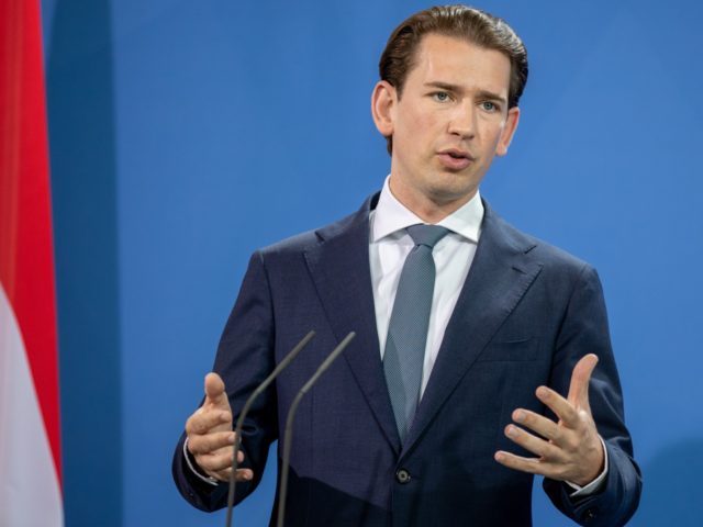 BERLIN, GERMANY - AUGUST 31: Austrian Chancellor Sebastian Kurz attends a joint press conference with German Chancellor Angela Merkel (not in the picture) at the Chancellery on August 31, 2021 in Berlin, Germany. The two leaders are expected to discuss a variety of European issues as well as the ongoing …