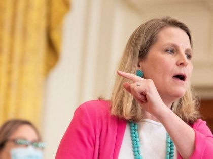 AFL-CIO President Liz Shuler speaks about Labor Unions during an event in the East Room of