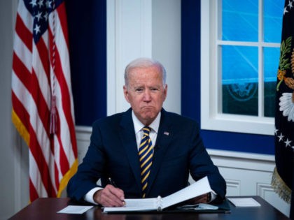 WASHINGTON, DC - SEPTEMBER 17: U.S. President Joe Biden participates in a conference call