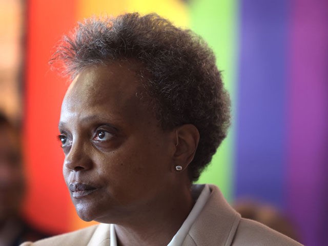 CHICAGO, ILLINOIS - JUNE 07: Chicago Mayor Lori Lightfoot speaks to guests at an event hel