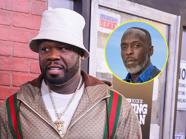 (INSET: Michael K. Williams) NEW YORK, NEW YORK - JULY 15: 50 Cent attends the "Power Book