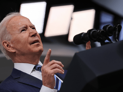 U.S. President Joe Biden delivers remarks about the ongoing federal response to Hurricane Ida in the South Court Auditorium of the Eisenhower Executive Office Building on September 02, 2021 in Washington, DC. The deadly storm made landfall in Louisiana as a Category 4 hurricane and plowed across the country, causing …