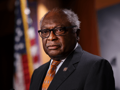 House Majority Whip Jim Clyburn (D-GA) speaks on medicare expansion and the reconciliation package during a press conference with fellow lawmakers at the U.S. Capitol on September 23, 2021 in Washington, DC. The group spoke on the need to expand medicare to assist low income Americans. (Photo by Kevin Dietsch/Getty …