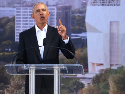 CHICAGO, ILLINOIS - SEPTEMBER 28: Former U.S. President Barack Obama speaks during a cerem