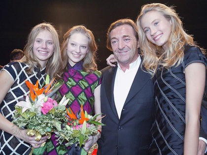 SHANGHAI, CHINA - NOVEMBER 12: (CHINA OUT) (L-R) Johanna Jonsson of Sweden, Charlotte Belliard of France, Gerald Marie, President of Elite Group and Sasha Gachulincova of Slovakia pose for pictures after the world final of the Elite Model Look 2005 competition on November 12, 2005 in Shanghai, China. Charlotte Belliard, …