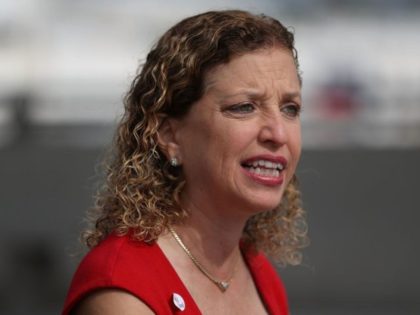 FORT LAUDERDALE, FL - MARCH 14: Rep. Debbie Wasserman Schultz (D-FL) speaks to the media about, 'President Trump's budget crisis', at the Fort Lauderdale-Hollywood International airport on March 14, 2017 in Fort Lauderdale, Florida. The congresswoman criticized the proposed cuts to the TSA, FEMA, and NOAA as well as the …