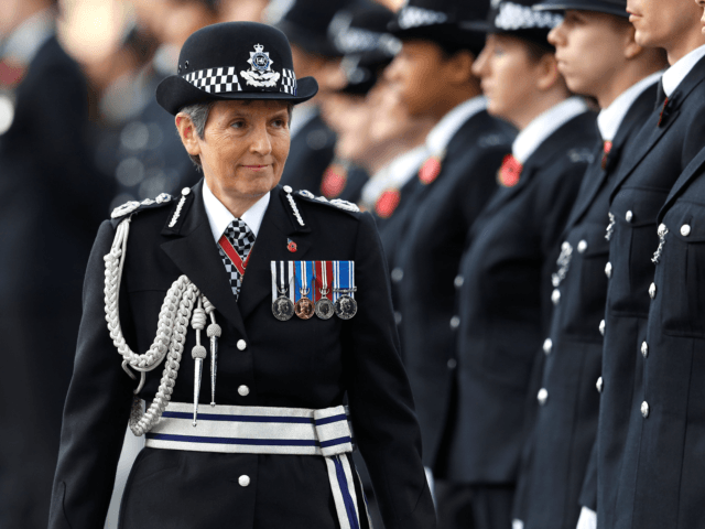 LONDON, ENGLAND - NOVEMBER 3: Metropolitan Police Commissioner Cressida Dick inspects poli