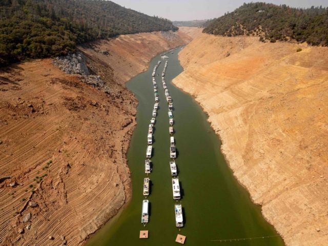 Houseboat line Lake Oroville (Josh Edelson / AFP / Getty)