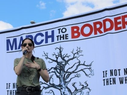 Karla Jacinto speaks in McAllen, Texas, at a March to the Wall rally highlighting child trafficking. (Photo: Randy Clark/Breitbart Texas)