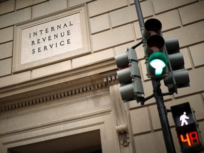 WASHINGTON, DC - APRIL 27: The Internal Revenue Service headquarters building appeared to be mostly empty April 27, 2020 in the Federal Triangle section of Washington, DC. The IRS called about 10,000 volunteer employees back to work Monday at 10 of its mission critical locations to work on taxpayer correspondence, …