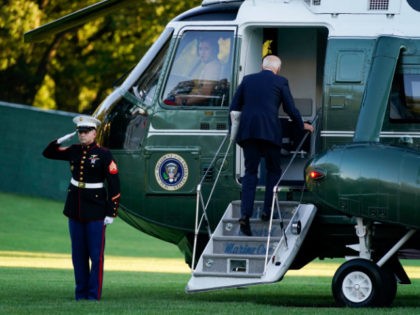 President Joe Biden boards Marine One on the South Lawn of the White House, Friday, Sept.