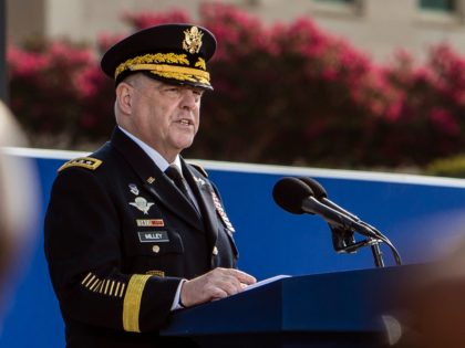 Sep 11, 2021; Arlington, VA, USA; General Mark A. Milley, Chairman of the Joint Chiefs of Staff provides remarks during the September 11 Observance Ceremony at the Pentagon in Arlington, Virginia, on Saturday, September 11, 2021. Mandatory Credit: John Boal-USA TODAY