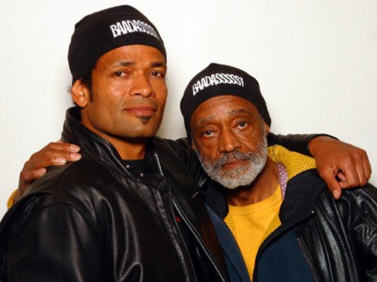 Mario & Melvin Van Peebles photographed at the Philadelphia Film Festival promoting th