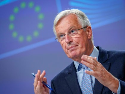 BRUSSELS, BELGIUM - JUNE 05: Michel Barnier, Chief Negotiator for Europe, attends a press conference regarding the fourth round of Brexit negotiations on June 5, 2020 in Brussels, Belgium. This week's discussions which were held online ahead of a summit that is expected take place later this month, involving Prime …