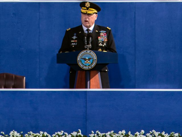 Milley Sep 11, 2021; Arlington, VA, USA; General Mark A. Milley, Chairman of the Joint Chiefs of Staff provides remarks during the September 11 Observance Ceremony at the Pentagon in Arlington, Virginia, on Saturday, September 11, 2021. Mandatory Credit: John Boal-USA TODAY