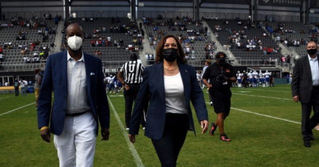 Mysteriously Loud Cheer Erupts from Tiny Crowd After Kamala Harris Coin Toss