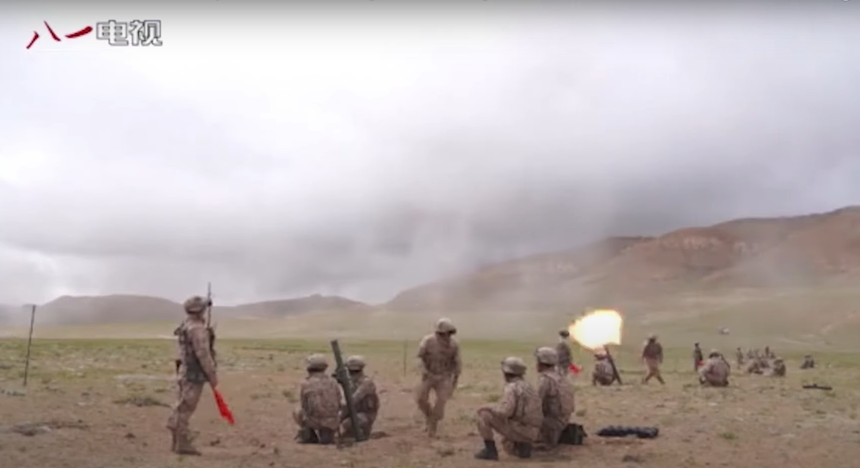 PLA conducts drills in the Himalayas/Tibet. (Screenshot via YouTube).