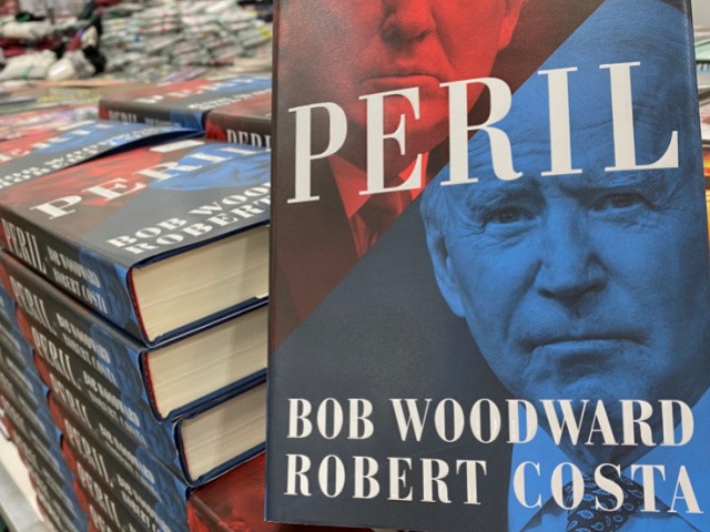 he book "Peril" by authors Bob Woodward and Roberta Costa is seen for sale in a store on September 21, 2021 in Los Angeles, California - The book goes inside with eyewitness accounts of the Trump White House, the Biden White House, the 2020 campaign, the Pentagon and Congress. (Photo by Chris DELMAS / AFP) (Photo by CHRIS DELMAS/AFP via Getty Images)