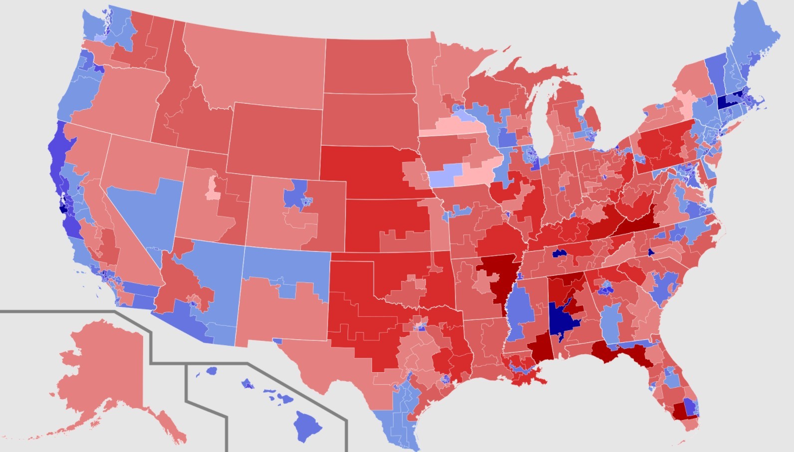 2020 US House Election Results by Margin. AdamG2016 / Wikimedia Commons.