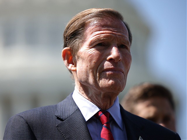WASHINGTON, DC - AUGUST 05: Sen. Richard Blumenthal (D_CT) speaks at a press conference on the introduction of the "September 11th Transparency Act of 2021" at the Capitol Building on August 05, 2021 in Washington, DC. Sponsors of the legislation, including Sen. Robert Menendez (D-NJ) and Senate Majority Leader Chuck Schumer (D-NY) are calling on increased transparency of the federal September 11th investigation. (Photo by Anna Moneymaker/Getty Images)