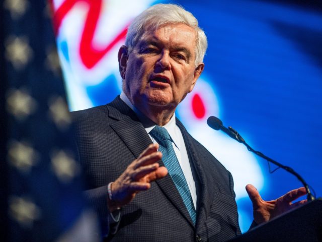 Former Speaker of the House Newt Gingrich gives the keynote address during the Alfa Farmers Annual Meeting at the Convention Center in Montgomery, Ala., on Monday evening December 3, 2018. Farmers10