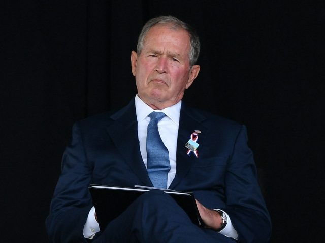 Former US President George W. Bush attends a 9/11 commemoration at the Flight 93 National