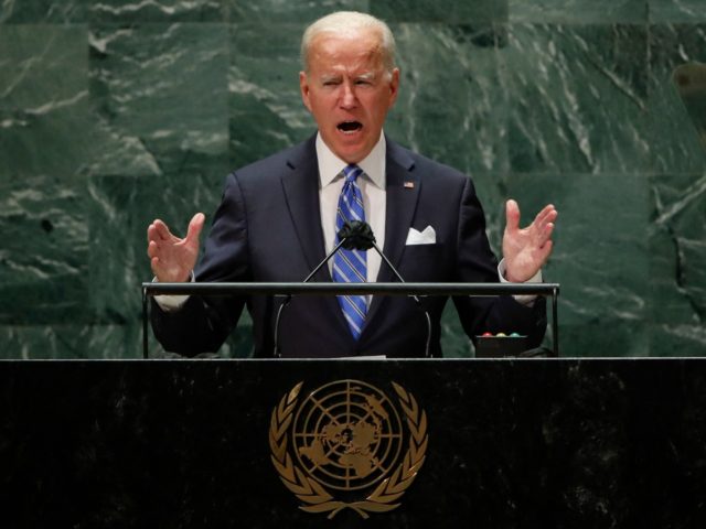 US President Joe Biden addresses the 76th Session of the UN General Assembly on September