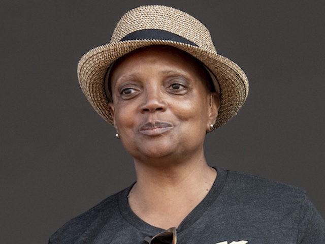 Chicago Mayor Lori Lightfoot speaks on day one of the Lollapalooza Music Festival on Thursday, July 29, 2021, at Grant Park in Chicago. (Amy Harris/Invision/AP)