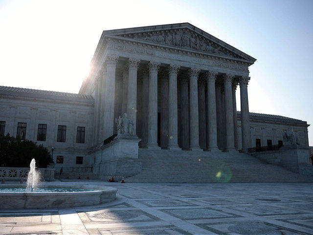 WASHINGTON, DC - AUGUST 27: The sun rises behind U.S. Supreme Court building on August 27, 2021 in Washington, DC. Yesterday the Supreme Court released a ruling blocking President Joe Biden’s latest Covid-19 related eviction moratorium in a 6-3 decision. (Photo by Anna Moneymaker/Getty Images)