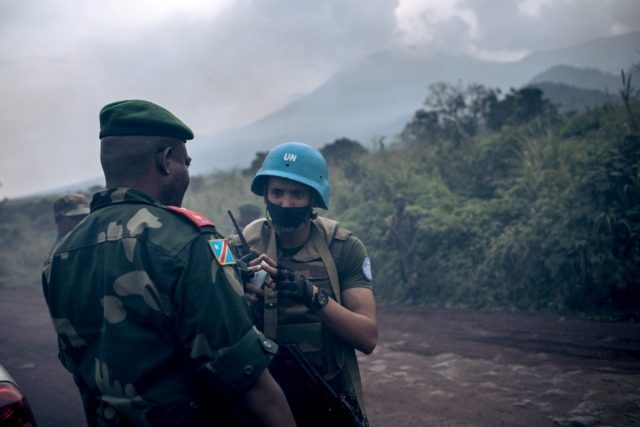 The convoy was under escort by UN peacekeepers in the MONUSCO force and the Congolese army