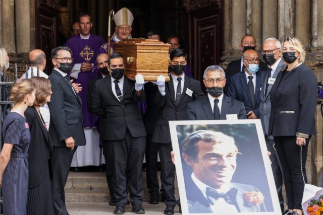 The funeral brought together Belmondo's family, friends and film celebrities