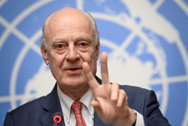 Staffan de Mistura, who has decades of diplomatic experience, is pictured in 2018 during h