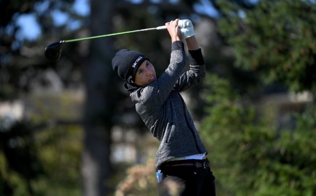 Spain's Carlota Ciganda on the way to a share of the first-round lead in the LPGA Portland