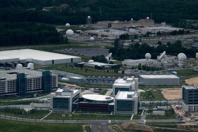 An aerial view of the US Cyber Command joint operations center at Fort Meade, Maryland.