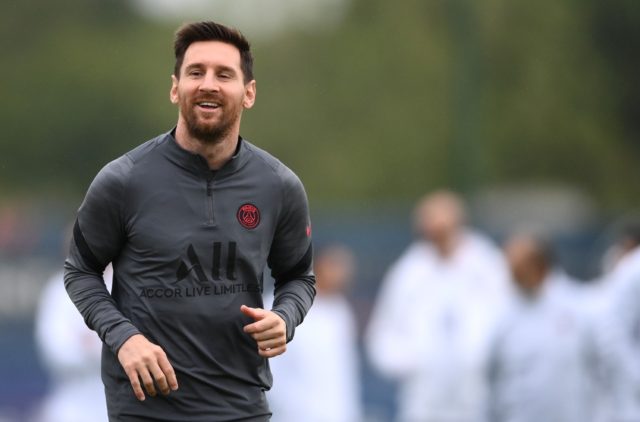 Lionel Messi trained on Monday having missed PSG's last two games with a knee injury