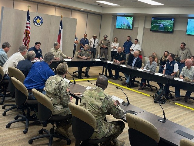 Governor Abbott meets with nine Republican governors for a border briefing in Mission, Texas. (Photo: Randy Clark/Breitbart Texas)