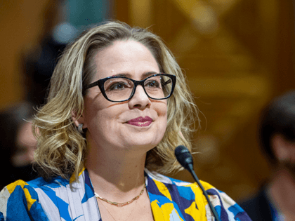 Sen. Kyrsten Sinema, D-Ariz., speaks during a Senate Finance Committee hearing on the nomi